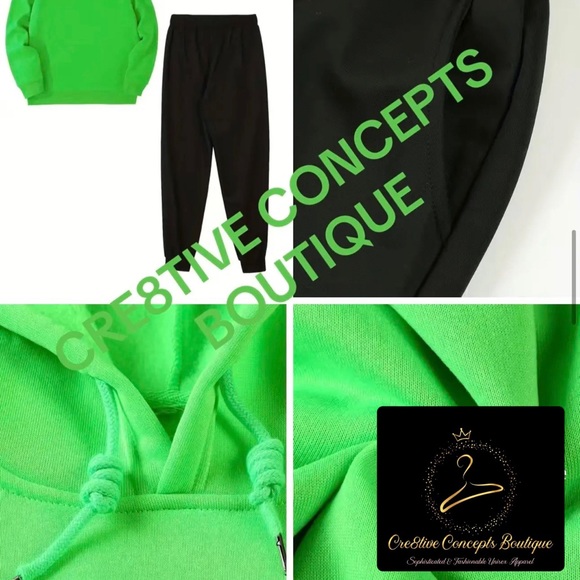 NWT 2pc Black/Green Set Stay Humble, HuSTLe Hard Jogger’s Fit